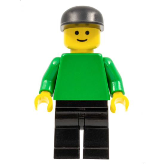 Plain Green Torso with Green Arms, Black Legs, Black Cap