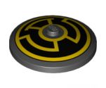 Dish 4 x 4 Inverted (Radar) with Solid Stud with Yellow Lantern Sinestro Logo Pattern