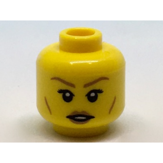 Minifigure, Head Female Medium Nougat Eyebrows, Cheek Lines and Lips Pattern