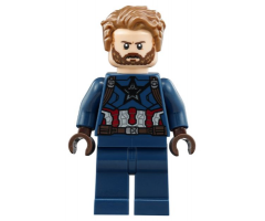 Captain America - Dark Blue Suit with Dark Brown Belt and Harness, Dark Brown Hands, Hair