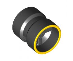 Wheel 8mm D. x 9mm (for Slicks), Hole Notched for Wheels Holder Pin, Reinforced Back with Yellow Rim Edge Pattern