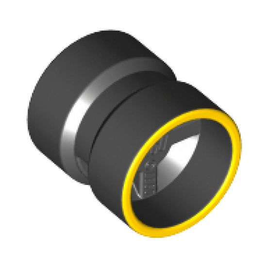 Wheel 8mm D. x 9mm (for Slicks), Hole Notched for Wheels Holder Pin, Reinforced Back with Yellow Rim Edge Pattern