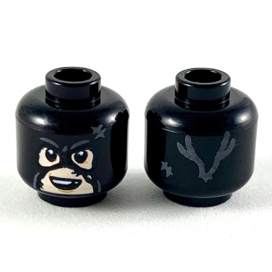 Minifigure, Head Balaclava with Light Nougat Face, Smile Missing Tooth Pattern