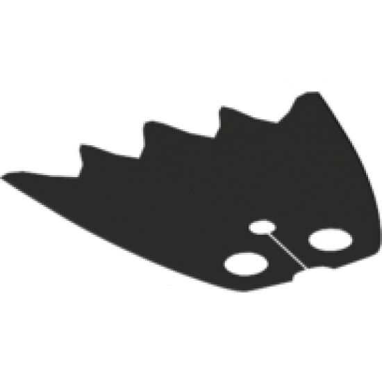 Minifigure, Body Wear Cape Cloth, Scalloped 5 Points (Batman) - Spongy Stretchable Fabric