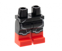 Hips and Legs with Red Boots, Silver Armor Lines Pattern