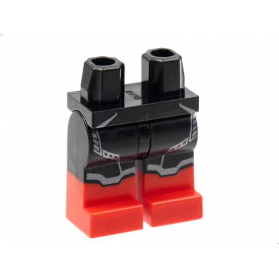 Hips and Legs with Red Boots, Silver Armor Lines Pattern