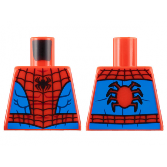 Torso Spider-Man Costume 12 Black Spider, Black Webbing, Blue Vest and Belt Pattern