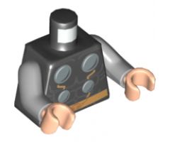 Torso Armor with Silver Circles and Gold Belt Pattern (Thor) / Light Bluish Gray Arms / Light Nougat Hands