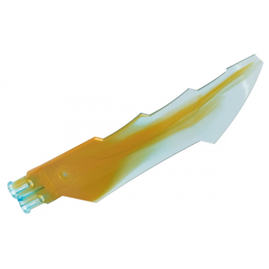 Propeller 1 Blade 14L with 2 Axle Holes and Jagged Edges (Sword Blade) with Marbled Pearl Gold Pattern