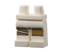 Hips and Legs with Dark Tan and Dark Bluish Gray Knee Pads and Line, Stripe on Right Pattern