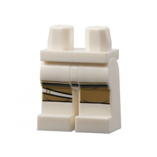 Hips and Legs with Dark Tan and Dark Bluish Gray Knee Pads and Line, Stripe on Right Pattern