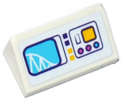 Slope 30 1 x 2 x 2/3 with Roller Coaster on Screen, Switch and Buttons Pattern (Sticker) - Set 41130