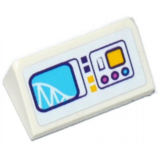 Slope 30 1 x 2 x 2/3 with Roller Coaster on Screen, Switch and Buttons Pattern (Sticker) - Set 41130