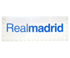 Tile, Modified 6 x 16 with Studs on Edges with Blue 'Realmadrid' Pattern