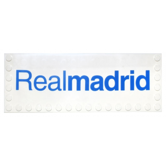 Tile, Modified 6 x 16 with Studs on Edges with Blue 'Realmadrid' Pattern