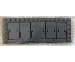 Tile, Modified 6 x 16 with Studs on Edges with SW Hull Panel Doors, Black Lines and Handles and Reddish Brown Rectangles Pattern (Stickers) - Set 75217