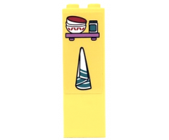 Brick 1 x 2 x 5 with Medium Lavender Shelf with Red and White Bowls, Jar and Hanging Towel Pattern (Sticker) - Set 41683