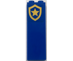 Brick 1 x 2 x 5 with Gold Police Star Badge Logo Pattern (Sticker) - Set 60315