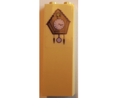 Brick 1 x 2 x 5 with Cuckoo Clock Pattern (Sticker) - Set 41369