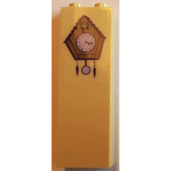 Brick 1 x 2 x 5 with Cuckoo Clock Pattern (Sticker) - Set 41369