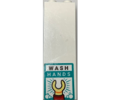 Brick 1 x 2 x 5 with Sign with 'WASH HANDS' and Minifigure Hand Pattern (Sticker) - Set 60330