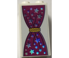 Brick 2 x 2 x 3 with Magenta Curtain, Yellow Rope and Iridescent Mirrored Stars Pattern (Sticker) - Set 41688
