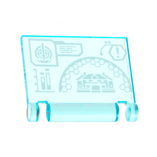 Minifigure, Utensil Book Cover with Computer Screen, White S.W.O.R.D. Logo, Hex Diagram Pattern