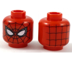 Minifigure, Head Alien with Spider-Man Black Webbing and Small White Eyes Pattern