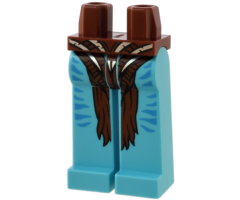 Hips and Medium Azure Long Legs Completely Hollow with Reddish Brown and Silver Loincloth and Dark Azure Stripes Pattern