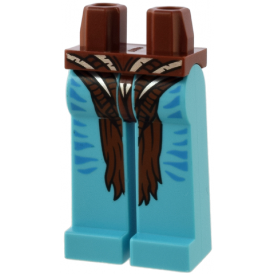 Hips and Medium Azure Long Legs Completely Hollow with Reddish Brown and Silver Loincloth and Dark Azure Stripes Pattern