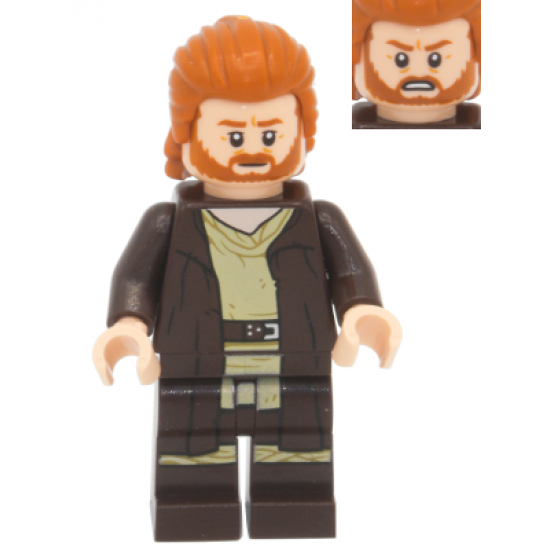 Obi-Wan Kenobi - Reddish Brown Robe, Dark Orange Mid-Length Hair with Ruffled Back