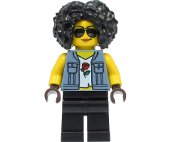 Stuntz Driver, Black Hair, Sand Blue Denim Jacket, Black Legs