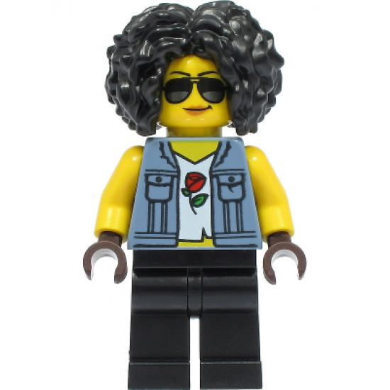 Stuntz Driver, Black Hair, Sand Blue Denim Jacket, Black Legs