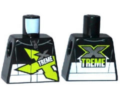 Torso Race Jacket with Zipper and Lime, Silver and White 'XTREME' Pattern