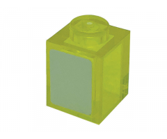 Brick 1 x 1 with White Rectangle Pattern (Sticker) - Set 76139