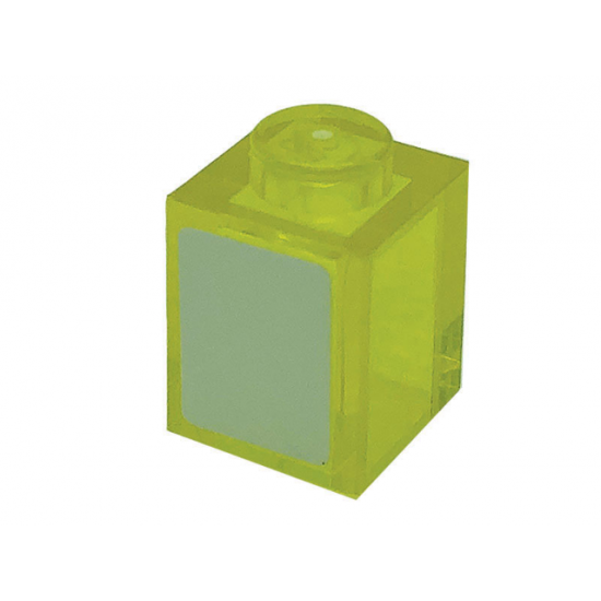 Brick 1 x 1 with White Rectangle Pattern (Sticker) - Set 76139