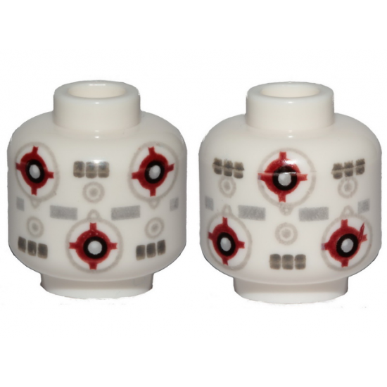 Minifigure, Head without Face with SW Marksman-H Training Remote Droid Pattern