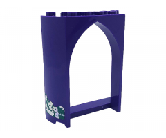 Panel 2 x 6 x 6 with Pointed Arch with Dark Turquoise and Silver Stars and Swirls Pattern on Both Sides (Stickers) - Set 41685