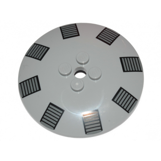 Dish 6 x 6 Inverted (Radar) - Solid Studs with Dark Bluish Gray and Black TIE Bomber Clamps Pattern