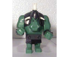 Fantasy Era - Troll, Sand Green with Pearl Dark Gray Armor and 5 White Horns