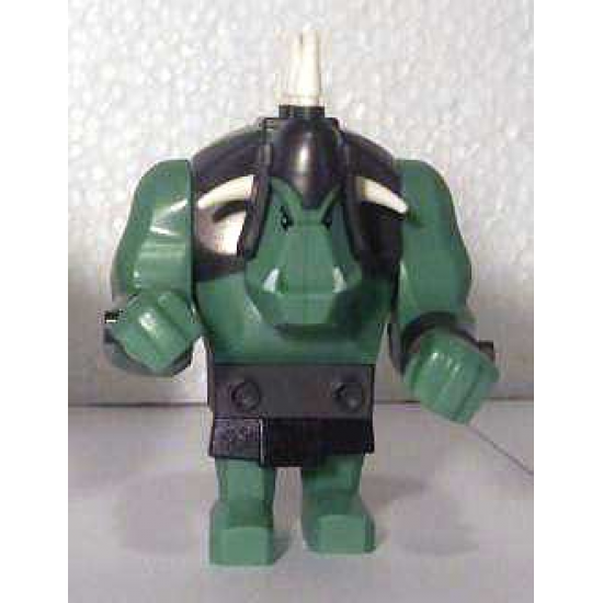 Fantasy Era - Troll, Sand Green with Pearl Dark Gray Armor and 5 White Horns