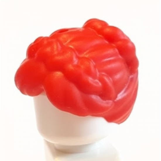 Mini Doll, Hair Female Braids Pulled Back to Bun, Holes on Top and Back - Flexible Rubber