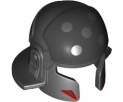 Minifigure, Headgear Helmet SW Imperial Agent with Cheek and Neck Protection with Flat Silver and Red Triangles Pattern (Agent Kallus)