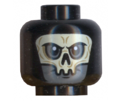 Minifigure, Head Alien with White HP Death Eater Skull Mask Pattern