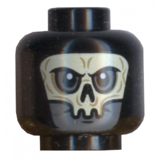 Minifigure, Head Alien with White HP Death Eater Skull Mask Pattern