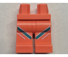 Hips and Legs with Dark Turquoise and White Diagonal Stripes Pattern