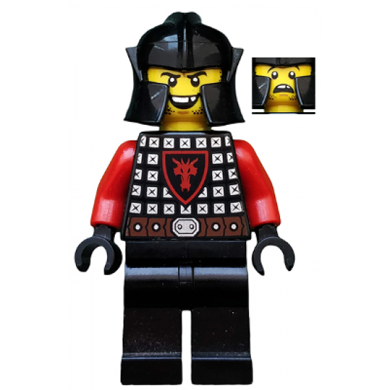 Castle - Dragon Knight Scale Mail with Dragon Shield, Cheek Protection Helmet, Missing Tooth Open Grin