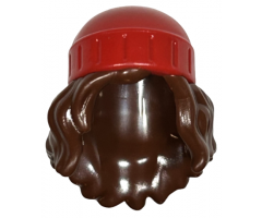 Mini Doll, Hair Combo, Hair with Hat, Long Wavy with Molded Red Beanie Pattern