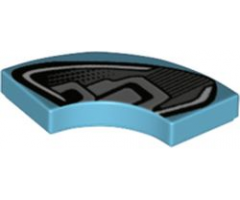 Tile, Round Corner 2 x 2 Macaroni with Black and Silver Ford GT Headlight Pattern Model Left Side