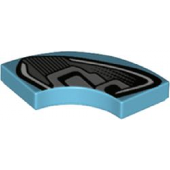 Tile, Round Corner 2 x 2 Macaroni with Black and Silver Ford GT Headlight Pattern Model Right Side